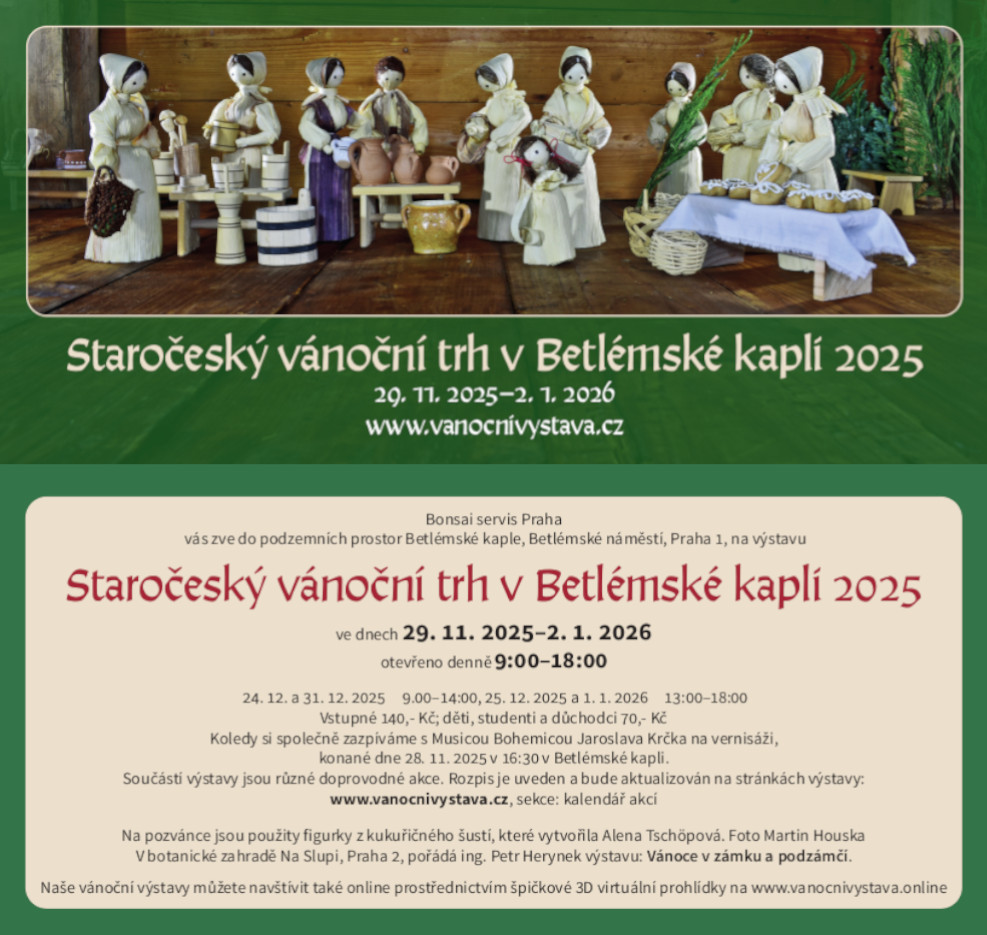 Výstava vánočních stromků v Betlémské kapli